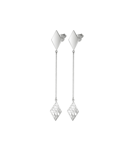 Long 925 Silver Earrings "Dance of Geometry"
